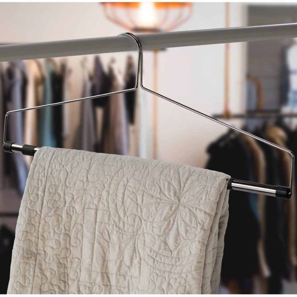 5 pc Retail Heavy Duty Chrome Bedspread Drapery Display Organizer Hangers 22”